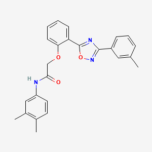 molecular formula C25H23N3O3 B7694188 N-(3,4-dimethylphenyl)-2-(2-(3-(m-tolyl)-1,2,4-oxadiazol-5-yl)phenoxy)acetamide 