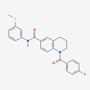 molecular formula C24H21FN2O2S B7694192 2-[4-(diethylsulfamoyl)phenoxy]-N-(2-methoxyethyl)acetamide 