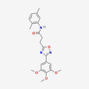 molecular formula C22H25N3O5 B7694200 N-(2,5-dimethylphenyl)-3-(3-(3,4,5-trimethoxyphenyl)-1,2,4-oxadiazol-5-yl)propanamide 
