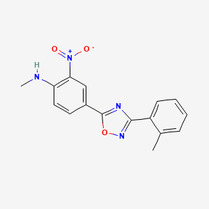molecular formula C16H14N4O3 B7694206 N-methyl-2-nitro-4-(3-(o-tolyl)-1,2,4-oxadiazol-5-yl)aniline 