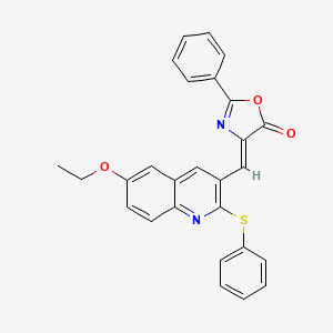 molecular formula C27H20N2O3S B7694211 (Z)-4-((6-ethoxy-2-(phenylthio)quinolin-3-yl)methylene)-2-phenyloxazol-5(4H)-one 