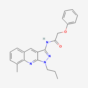 molecular formula C22H22N4O2 B7694216 N-(8-methyl-1-propyl-1H-pyrazolo[3,4-b]quinolin-3-yl)-2-phenoxyacetamide 