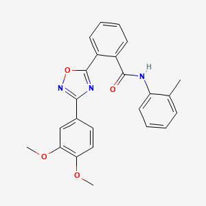 molecular formula C24H21N3O4 B7694220 2-(3-(3,4-dimethoxyphenyl)-1,2,4-oxadiazol-5-yl)-N-(o-tolyl)benzamide 
