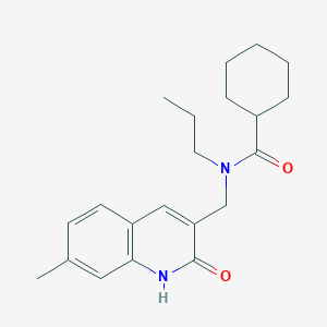 molecular formula C21H28N2O2 B7694227 N-((2-hydroxy-7-methylquinolin-3-yl)methyl)-N-propylcyclohexanecarboxamide 