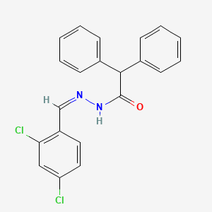 molecular formula C21H16Cl2N2O B7694231 2,2-diphenyl-N'-[(2E)-1-phenylpropan-2-ylidene]acetohydrazide 