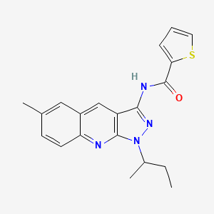molecular formula C20H20N4OS B7694237 N-(1-(sec-butyl)-6-methyl-1H-pyrazolo[3,4-b]quinolin-3-yl)thiophene-2-carboxamide 