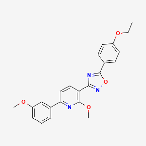 molecular formula C23H21N3O4 B7694247 5-(4-ethoxyphenyl)-3-(2-methoxy-6-(3-methoxyphenyl)pyridin-3-yl)-1,2,4-oxadiazole 