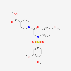 ethyl 1-(2-(3,4-dimethoxy-N-(4-methoxyphenyl)phenylsulfonamido)acetyl)piperidine-4-carboxylate