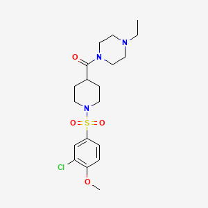 molecular formula C19H28ClN3O4S B7694260 N-cyclohexyl-N-[2-(4-methylpiperidin-1-yl)-2-oxoethyl]benzenesulfonamide 
