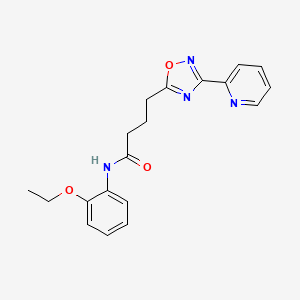molecular formula C19H20N4O3 B7694265 N-(2-ethoxyphenyl)-4-(3-(pyridin-2-yl)-1,2,4-oxadiazol-5-yl)butanamide 