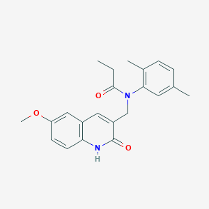 molecular formula C22H24N2O3 B7694281 N-(2,5-dimethylphenyl)-N-((2-hydroxy-6-methoxyquinolin-3-yl)methyl)propionamide 