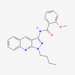 molecular formula C22H22N4O2 B7694283 N-(1-butyl-1H-pyrazolo[3,4-b]quinolin-3-yl)-2-methoxybenzamide 