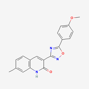 molecular formula C19H15N3O3 B7694320 3-(5-(4-methoxyphenyl)-1,2,4-oxadiazol-3-yl)-7-methylquinolin-2-ol 