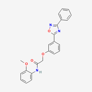 molecular formula C23H19N3O4 B7694330 N-(2-methoxyphenyl)-2-(3-(3-phenyl-1,2,4-oxadiazol-5-yl)phenoxy)acetamide 