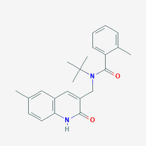 molecular formula C23H26N2O2 B7694332 N-(tert-butyl)-N-((2-hydroxy-6-methylquinolin-3-yl)methyl)-2-methylbenzamide 