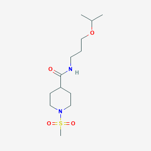 molecular formula C13H26N2O4S B7694347 N-(3-isopropoxypropyl)-1-(methylsulfonyl)piperidine-4-carboxamide 
