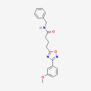 molecular formula C20H21N3O3 B7694366 N-benzyl-4-(3-(3-methoxyphenyl)-1,2,4-oxadiazol-5-yl)butanamide 