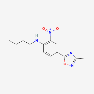molecular formula C13H16N4O3 B7694368 N-butyl-4-(3-methyl-1,2,4-oxadiazol-5-yl)-2-nitroaniline 