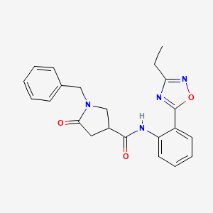 molecular formula C22H22N4O3 B7694387 1-benzyl-N-(2-(3-ethyl-1,2,4-oxadiazol-5-yl)phenyl)-5-oxopyrrolidine-3-carboxamide 