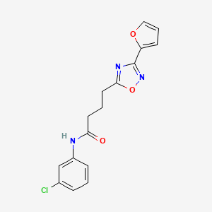 molecular formula C16H14ClN3O3 B7694407 N-(3-chlorophenyl)-4-(3-(furan-2-yl)-1,2,4-oxadiazol-5-yl)butanamide 
