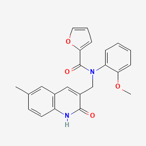 molecular formula C23H20N2O4 B7694443 N-((2-hydroxy-6-methylquinolin-3-yl)methyl)-N-(2-methoxyphenyl)furan-2-carboxamide 