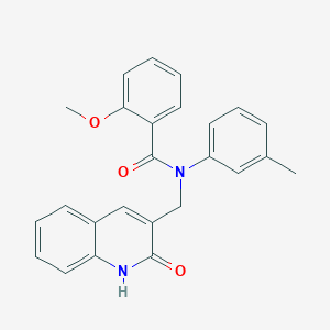 molecular formula C25H22N2O3 B7694450 N-((2-hydroxyquinolin-3-yl)methyl)-2-methoxy-N-(m-tolyl)benzamide 