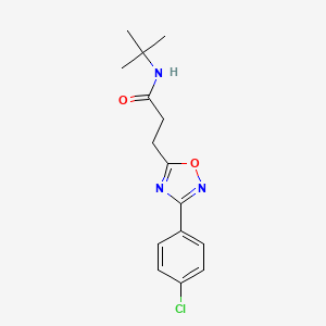 molecular formula C15H18ClN3O2 B7694454 N-(tert-butyl)-3-(3-(4-chlorophenyl)-1,2,4-oxadiazol-5-yl)propanamide 