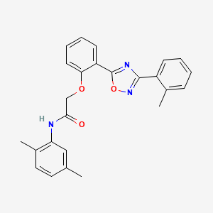 molecular formula C25H23N3O3 B7694464 N-(2,5-dimethylphenyl)-2-(2-(3-(o-tolyl)-1,2,4-oxadiazol-5-yl)phenoxy)acetamide 