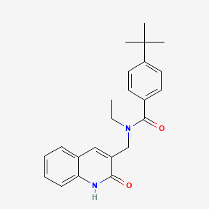 molecular formula C23H26N2O2 B7694484 4-(tert-butyl)-N-ethyl-N-((2-hydroxyquinolin-3-yl)methyl)benzamide 