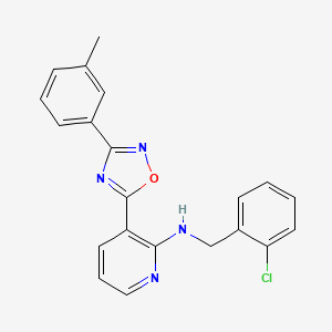 molecular formula C21H17ClN4O B7694488 N-(2-chlorobenzyl)-3-(3-(m-tolyl)-1,2,4-oxadiazol-5-yl)pyridin-2-amine 