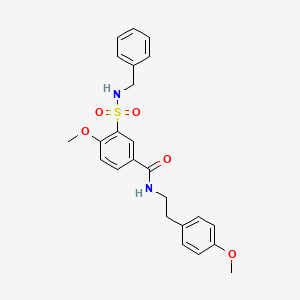 molecular formula C24H26N2O5S B7694493 N-benzyl-2-[N-(2-phenylethyl)methanesulfonamido]acetamide 