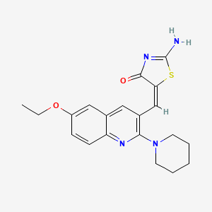 molecular formula C20H22N4O2S B7694499 (E)-5-((6-ethoxy-2-(piperidin-1-yl)quinolin-3-yl)methylene)-2-iminothiazolidin-4-one 