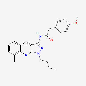 molecular formula C24H26N4O2 B7694562 N-(1-butyl-8-methyl-1H-pyrazolo[3,4-b]quinolin-3-yl)-2-(4-methoxyphenyl)acetamide 