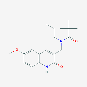 molecular formula C19H26N2O3 B7694566 N-((2-hydroxy-6-methoxyquinolin-3-yl)methyl)-N-propylpivalamide 
