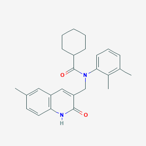 molecular formula C26H30N2O2 B7694603 N-(2,3-dimethylphenyl)-N-((2-hydroxy-6-methylquinolin-3-yl)methyl)cyclohexanecarboxamide 