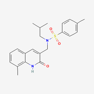 molecular formula C22H26N2O3S B7694642 N-((2-hydroxy-8-methylquinolin-3-yl)methyl)-N-isobutyl-4-methylbenzenesulfonamide 