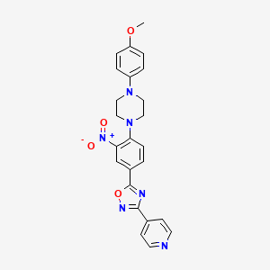 molecular formula C24H22N6O4 B7694658 5-(4-(4-(4-methoxyphenyl)piperazin-1-yl)-3-nitrophenyl)-3-(pyridin-4-yl)-1,2,4-oxadiazole 