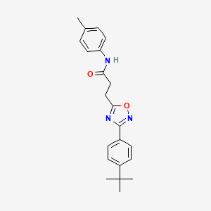 molecular formula C22H25N3O2 B7694670 3-(3-(4-(tert-butyl)phenyl)-1,2,4-oxadiazol-5-yl)-N-(p-tolyl)propanamide 