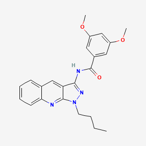 molecular formula C23H24N4O3 B7694721 N-(1-butyl-1H-pyrazolo[3,4-b]quinolin-3-yl)-3,5-dimethoxybenzamide 