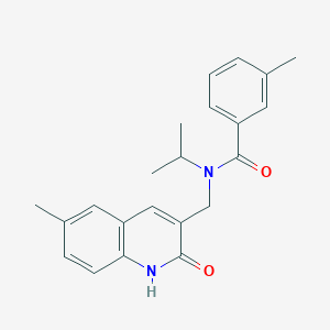 molecular formula C22H24N2O2 B7694729 N-((2-hydroxy-6-methylquinolin-3-yl)methyl)-N-isopropyl-3-methylbenzamide 