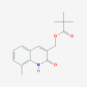 molecular formula C16H19NO3 B7694738 (2-hydroxy-8-methylquinolin-3-yl)methyl pivalate 