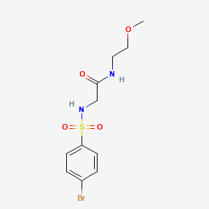 molecular formula C11H15BrN2O4S B7694739 2-(4-bromophenylsulfonamido)-N-(2-methoxyethyl)acetamide 
