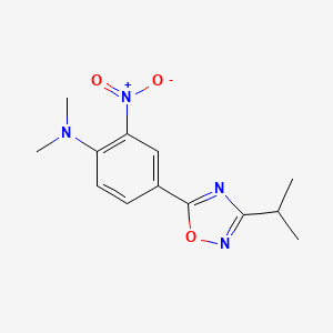 molecular formula C13H16N4O3 B7694747 4-(3-isopropyl-1,2,4-oxadiazol-5-yl)-N,N-dimethyl-2-nitroaniline 