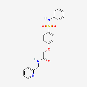 molecular formula C20H19N3O4S B7694757 2-(4-(N-phenylsulfamoyl)phenoxy)-N-(pyridin-2-ylmethyl)acetamide 