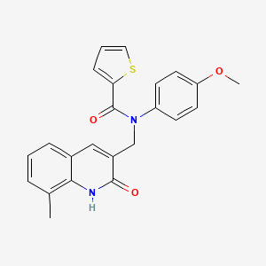 N-((2-hydroxy-8-methylquinolin-3-yl)methyl)-N-(4-methoxyphenyl)thiophene-2-carboxamide
