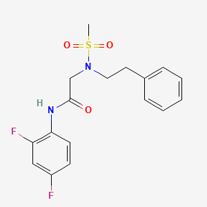 molecular formula C17H18F2N2O3S B7694781 N-(2,6-difluorophenyl)-2-[N-(2-phenylethyl)methanesulfonamido]acetamide 