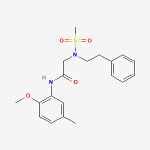 molecular formula C19H24N2O4S B7694804 N-(2-methoxy-5-methylphenyl)-2-(N-phenethylmethylsulfonamido)acetamide 