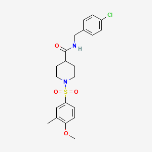 molecular formula C21H25ClN2O4S B7694811 1-(4-methoxy-3-methylbenzenesulfonyl)-N-[2-(4-methoxyphenyl)ethyl]piperidine-4-carboxamide 