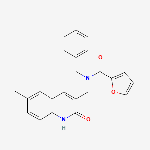 molecular formula C23H20N2O3 B7694824 N-benzyl-N-((2-hydroxy-6-methylquinolin-3-yl)methyl)furan-2-carboxamide 