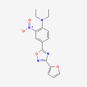 molecular formula C16H16N4O4 B7694832 N,N-diethyl-4-(3-(furan-2-yl)-1,2,4-oxadiazol-5-yl)-2-nitroaniline 